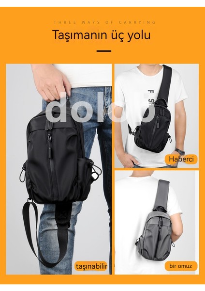 Erkek Göğüs Erkek Küçük Omuz Crossbody Su Geçirmez Göğüs Crossbody Çanta (Yurt Dışından)