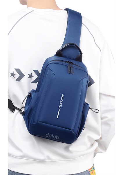 Göğüs Erkek Crossbody Erkek Omuzdan Askılı Göğüs Spor Küçük Su Geçirmez Naylon Erkek Crossbody Çanta (Yurt Dışından)