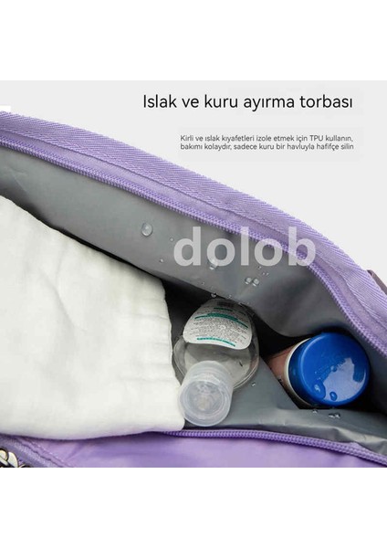 Erkek Kadın Kısa Mesafe Bagaj Büyük Kapasiteli Taşınabilir Mektup Seyahat Kuru Islak Ayırma Yoga Spor Çantası (Yurt Dışından)