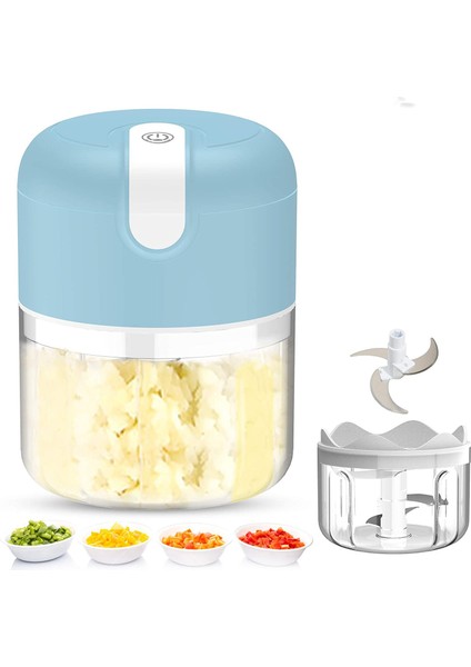 Liveasy 250ML USB Şarjlı Elektrikli Mini Kablosuz Mutfak Robotu - Beyaz (Yurt Dışından)