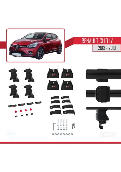 Renault Clio Iv 2013-2019 Arası ile Uyumlu Ace-4 Ara Atkı Tavan Barı Siyah indirimleri