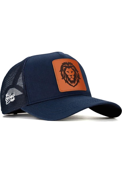 V1 Trucker Aslan - 14 Kod Logolu Unisex Lacivert Şapka (Cap)