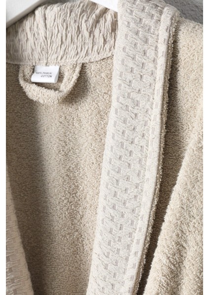 Tuwa Unisex Pamuklu XL Beden Tekli Bornoz Seti - Bej modelleri