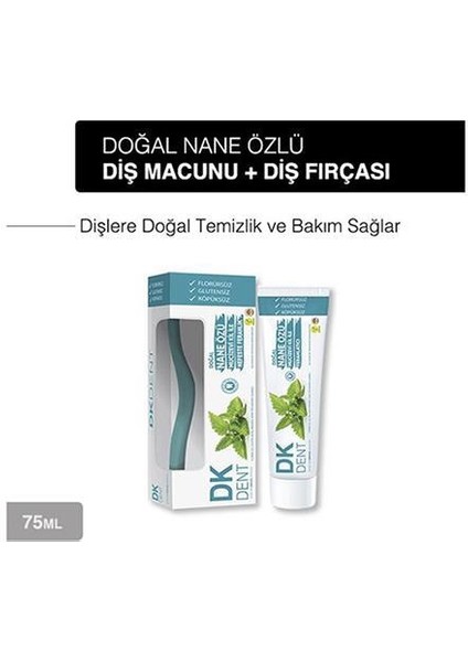 Dkdent Vegan Nane Özlü Florürsüz Diş Macunu 75 Ml Diş Fırçası Li