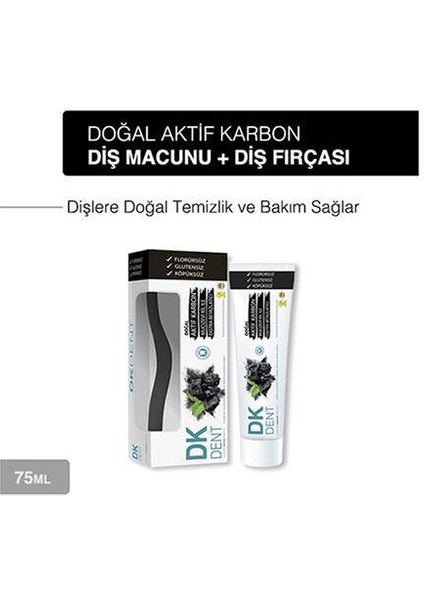 Dkdent Vegan Aktif Karbonlu Florürsüz Diş Macunu 75 Ml Diş Fırçası Li