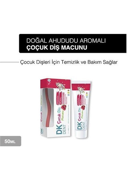 Dkdent Ahududu Aromalı Florürsüz Çocuk Diş Macunu 50 Ml Fırça Li X 3 Adet