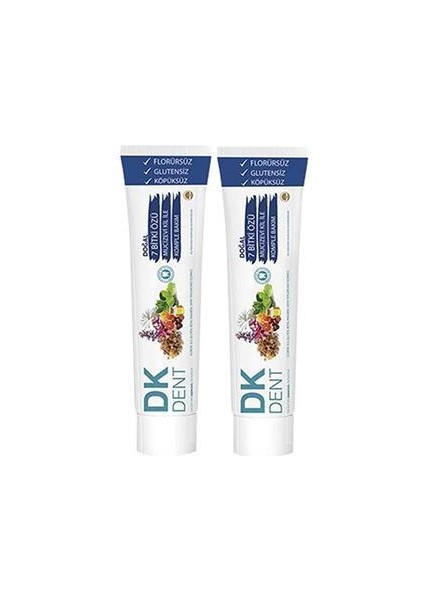 Dkdent 7 Bitki Özlü Florürsüz Doğal Diş Macunu 75 Ml X 2 Adet