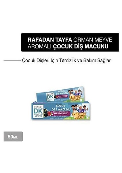 Dkdent Rafadan Tayfa Orman Meyve Aromalı Florürsüz Çocuk Diş Macunu 50 Ml