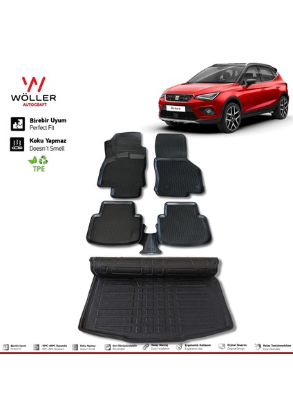 Seat Arona Paspas Bagaj Havuzu Set 2017 Sonrası Uyumlu 3D Wöller Ultraflex Set