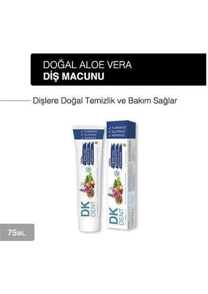 Dkdent 7 Bitki Özlü Florürsüz Doğal Diş Macunu 75 Ml X 3 Adet