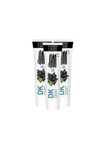 Dk Dent Dkdent Aktif Karbonlu Florürsüz Diş Doğal Macunu 75 Ml X 3 Adet