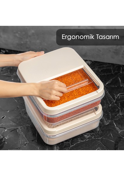 2 Adet 8 Lt - Multibox Kayar Kapaklı Erzak Saklama Kabı - Çok Amaçlı Düzenleyici Saklama Kutusu Krem fiyatları