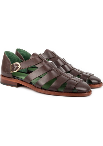 Blanc Hakiki Deri Kösele Taban Sandalet, Hakiki Deri Sandalet, Deri Terlik