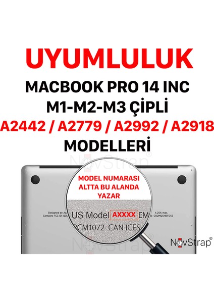 Apple MacBook Pro 14 inç M1 M2 M3 A2442 A2779 A2992 A2918 ile Uyumlu Trackpad Koruyucu Film