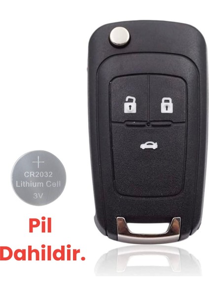 Opel Astra Corsa Insignia Meriva 3 Tuşlu Katlanır Anahtar Kabı Anahtar Kılıfı Boş Kap
