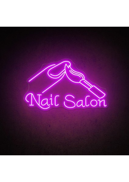 Nail Salon Yazılı ve Şekilli Neon Tabela