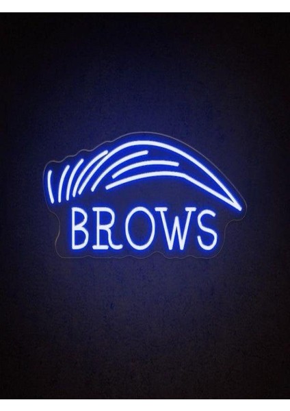 Brows Yazılı Kaş Figürlü Neon Tabela