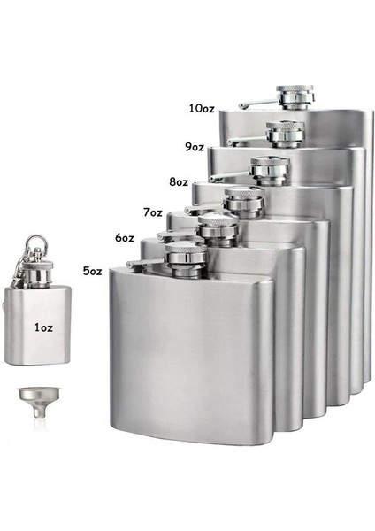 Mat Siyah Paslanmaz Çelik Cep Icki Matarası 8oz 240ML