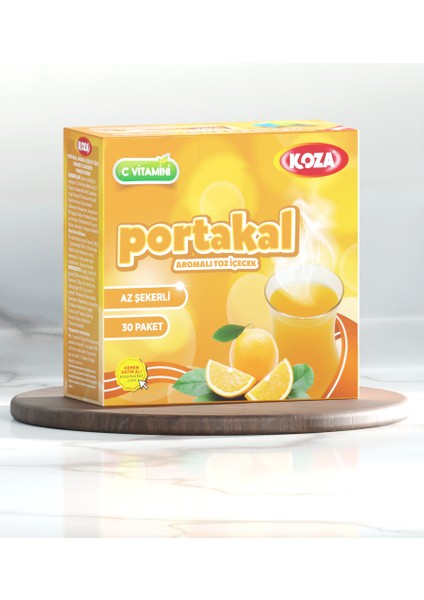 Portakal Aromalı İçecek Tozu Az Şekerli 30 Paket Tek İçimlik Lezzet
