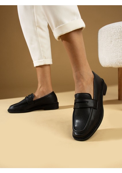 Alemdar Shoes Amy Siyah Kadın Loafer