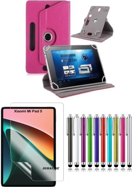 Duhalıne Xiaomi Pad 5 Uyumlu Standlı Tablet Kılıfı + Kırılmaz Ekran Koruyucu+ Dokunmatik Kalem