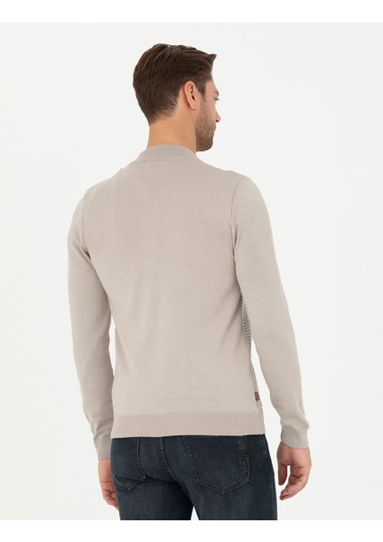 Erkek Kum Melanj Regular Fit Triko Hırka 50284164-VR123 indirimleri