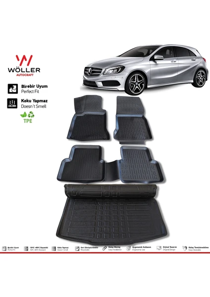 Mercedes A Seri W176 Paspas Bagaj Havuzu 2012 2018 Arası 3D Wöller Ultraflex Set