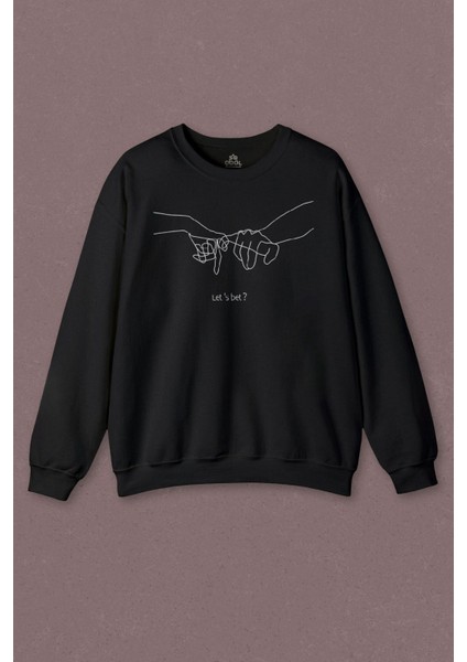 Unisex Sweatshirt Iddia Sevgili Minimal Baskılı Sweatshirt
