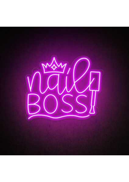Nail Boss Yazılı Neon Tabela