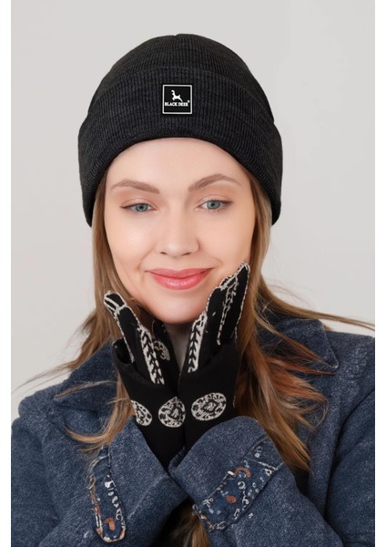 Kışlık Bere Şapka Düz Logolu Yumuşak Triko Basic Akrilik Beanie