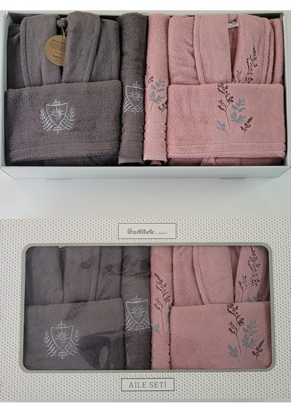 Bornoz Takımı Soft Leaf Çiftkişilikaile Seti