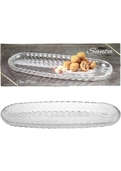 Cam Sunum 2' li Tabak 28 cm Balık Sırtı Salata Tabağı