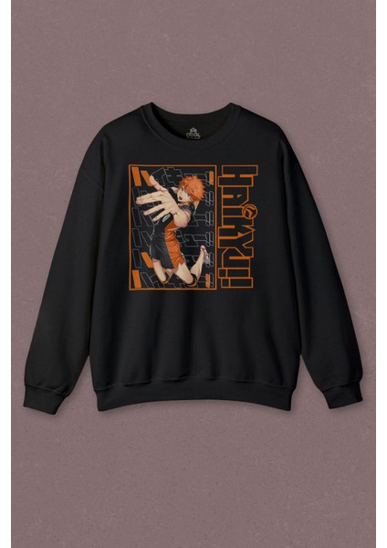 Unisex Sweatshirt Haikyuu Fly Anime Baskılı Sweatshirt