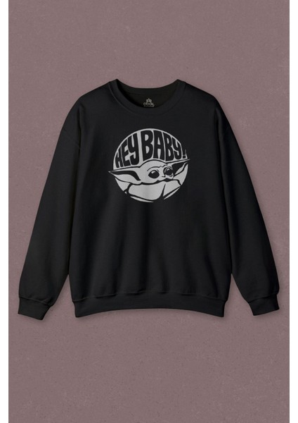 Unisex Sweatshirt Baby Yoda Star Wars Mandalorian Jedi Baskılı Sweatshirt