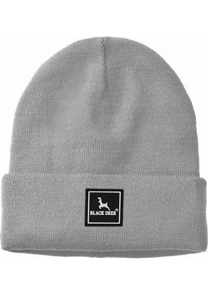 Black Deer Kışlık Bere Şapka Düz Logolu Yumuşak Triko Basic Akrilik Beanie