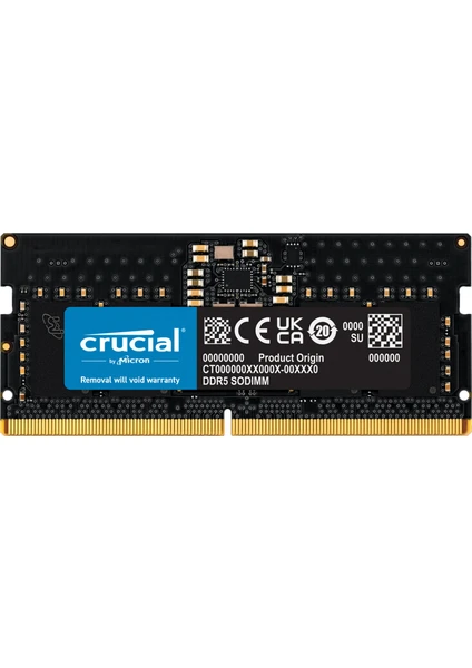 32GB Ddr5 5600 Sodımm CL46 (16GBIT) Notebook Ram Bellek CT32G56C46S5