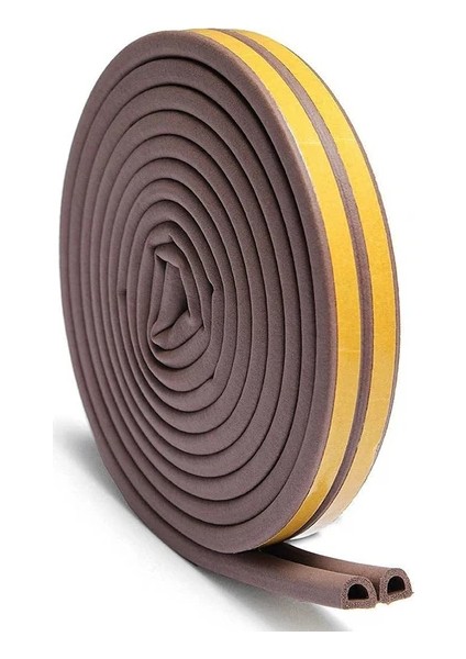 Kapı Pencere Bandı Fitili Yapışkanlı Soğuk Izolasyon Bant 3x2=6 Metre (Kahverengi) 1 Kapı İçin Ideal Boyut