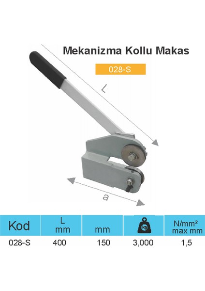 028 S Mekanizma Kollu Makas