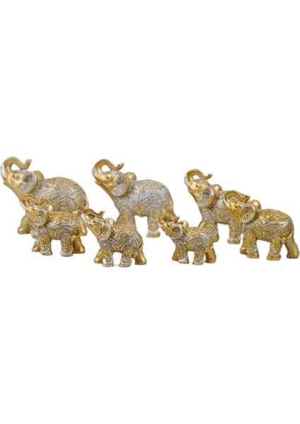 Lüks Işlemeli 7li Bereket Fil Biblo Hediyelik Dekoratif Ürün Konsol Vitrin Süsü Ev Yılbaşı Hediyesi2 modelleri