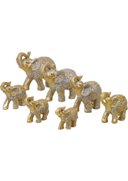 Lüks Işlemeli 7li Bereket Fil Biblo Hediyelik Dekoratif Ürün Konsol Vitrin Süsü Ev Yılbaşı Hediyesi2 fırsatları