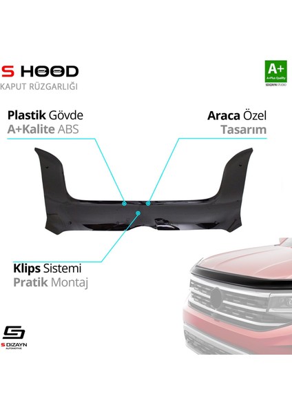 S-Dizayn Opel Combo Abs Plastik Kaput Rüzgarlığı 2011-2017 A+Kalite fiyatları