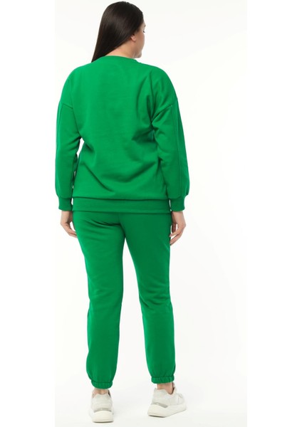 Kadın Büyük Beden Basıc Şardonlu Yeşil Sweatshirt indirimleri