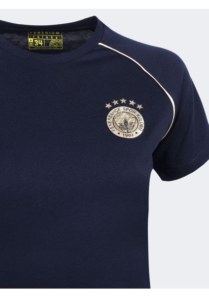 Kadın 5 Yıldız Biyeli Gold Logo Tshır fırsatları