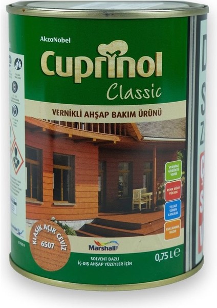 Cuprinol Vernikli Ahşap Bakım Ürünü Klasik Açık Ceviz 0,75 L