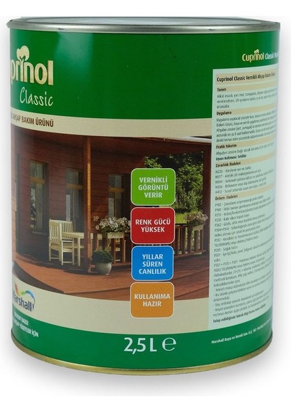 Cuprinol Vernikli Ahşap Bakım Ürünü Naturel 2,5 L