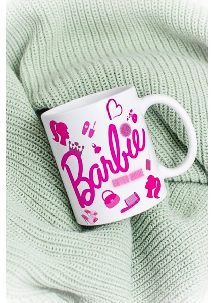 Enter Mode Barbie Baskılı Kupa Bardak Porselen Çay Kahve Fincanı