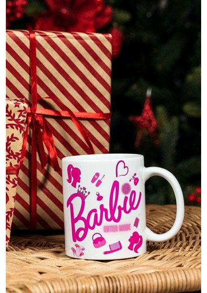 Enter Mode Barbie Baskılı Kupa Bardak Porselen Çay Kahve Fincanı