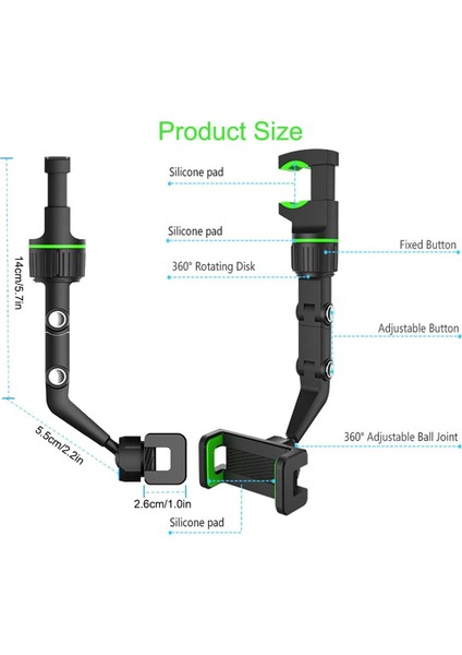 Çok Fonksiyonlu Döner Bağlantı Ayağı Cep Telefonu Klipsi Araba Dikiz Aynası Arka Yastık Masası Mutfak Çok Sahneli Evrensel (Yurt Dışından) fiyatları