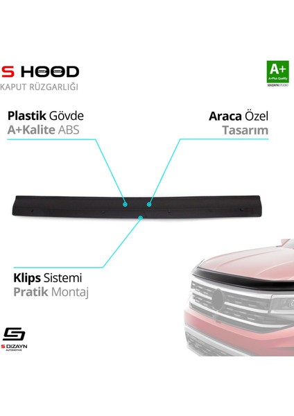 S-Dizayn Fiat Ducato Abs Plastik Kaput Rüzgarlığı 2006-2014 A+Kalite