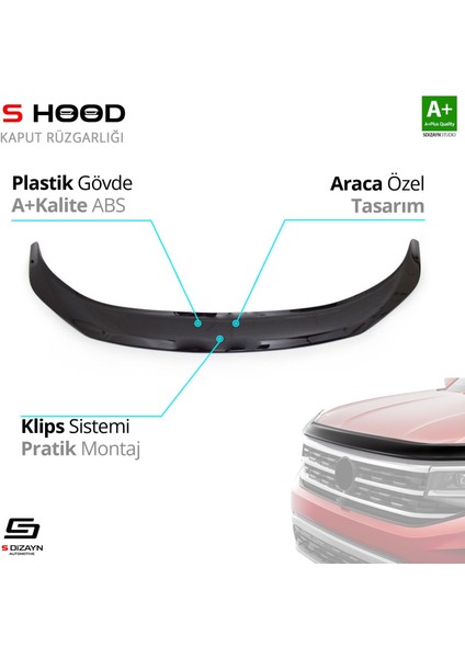 S-Dizayn Nissan Navara Abs Plastik Kaput Rüzgarlığı 2014 Üzeri A+Kalite